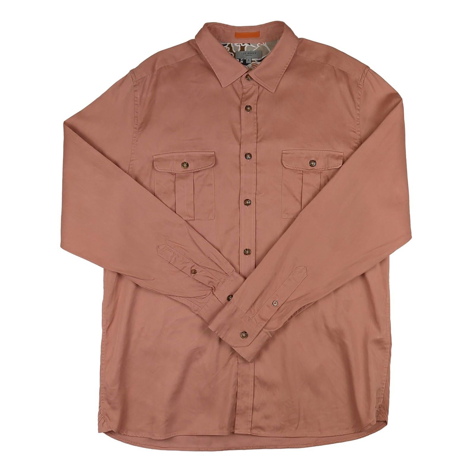 Ted Baker Ted Baker Men's Orange Cotton Long Sleeve Shirt Size XL Casual shirt RewearableUK