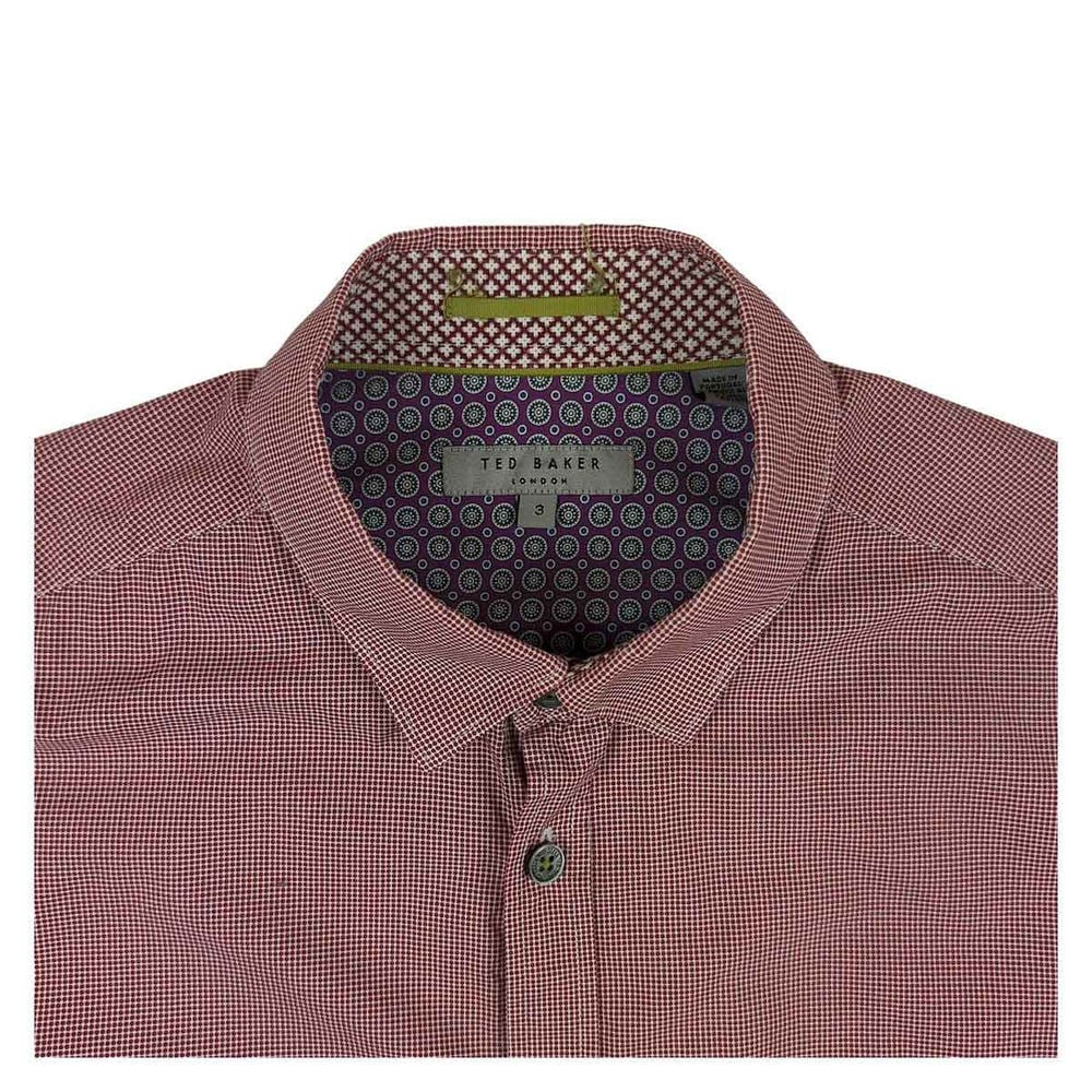 Ted Baker Men's Red Check Long Sleeve Shirt | Size 3 (M) – Shirt product photo 3 | RewearableUK