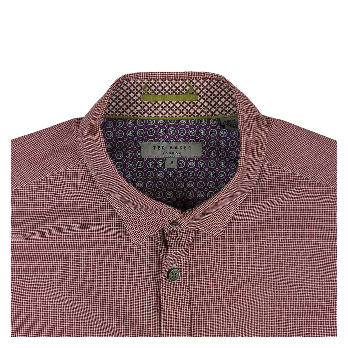 Ted Baker Men's Red Check Long Sleeve Shirt | Size 3 (M) by Ted Baker – shirt | RewearableUK