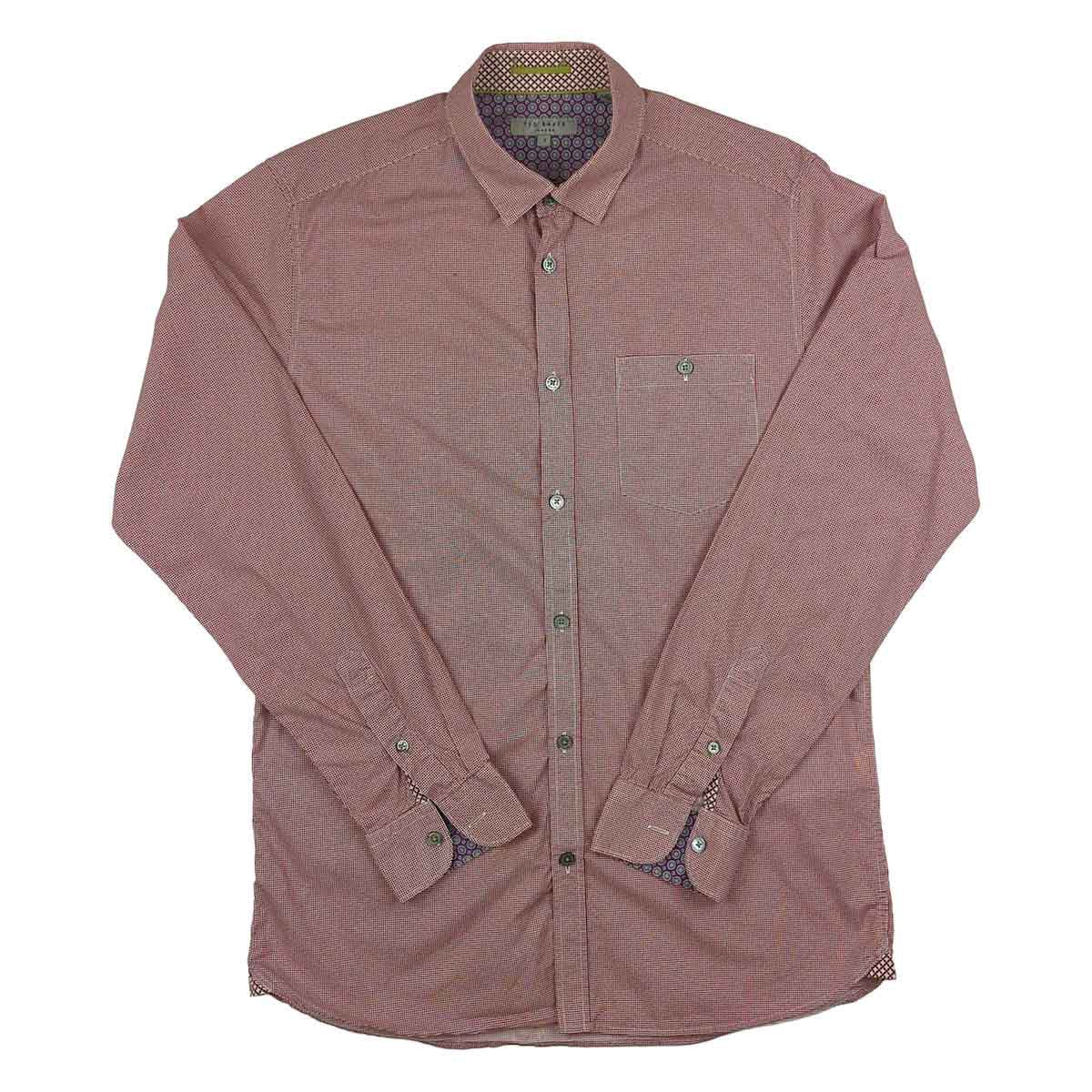 Ted Baker Men's Red Check Long Sleeve Shirt | Size 3 (M) by Ted Baker – shirt | RewearableUK