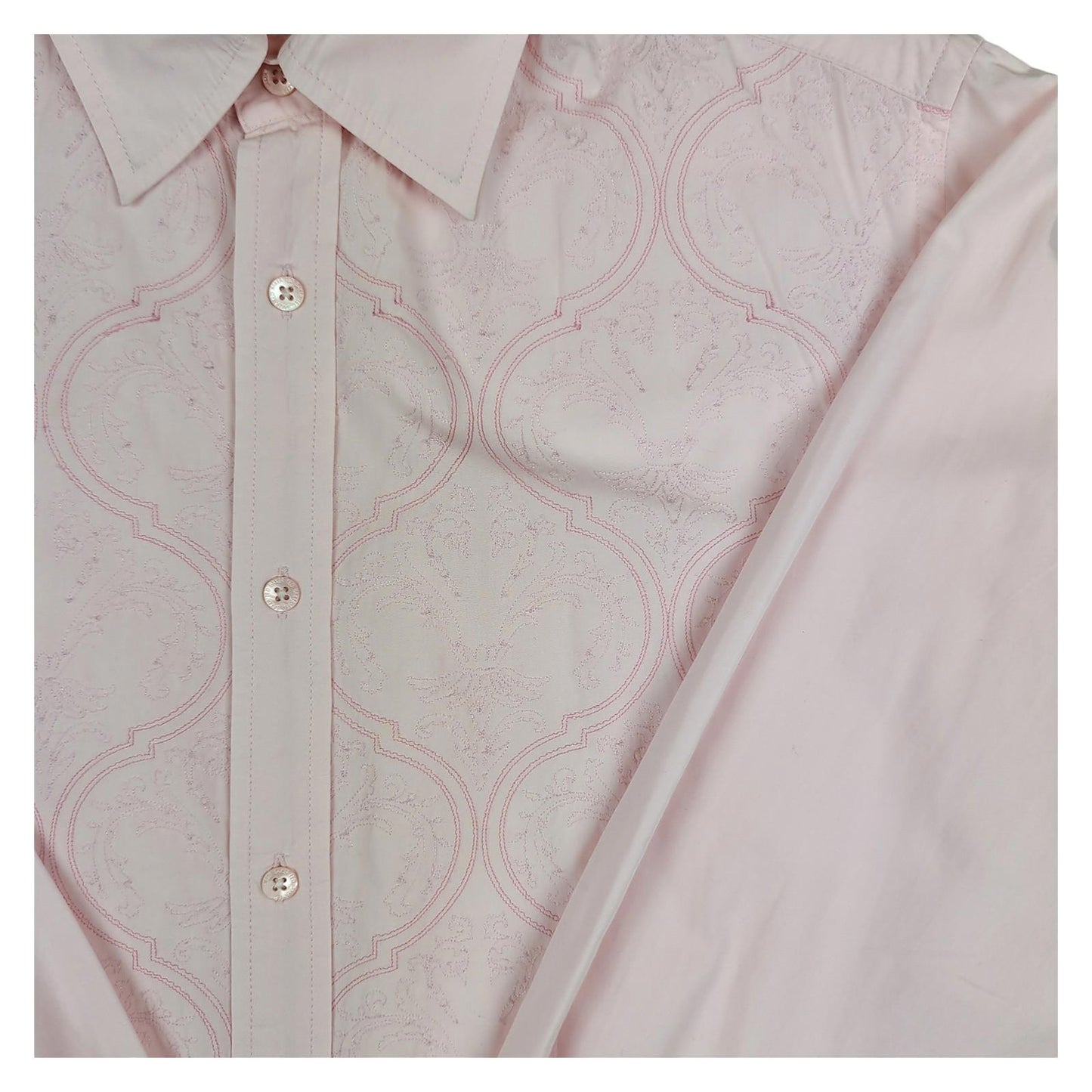 Ted Baker Ted Baker Mens Shirt L Large Pink Floral Print Long Sleeve Cotton Casual Used shirt RewearableUK