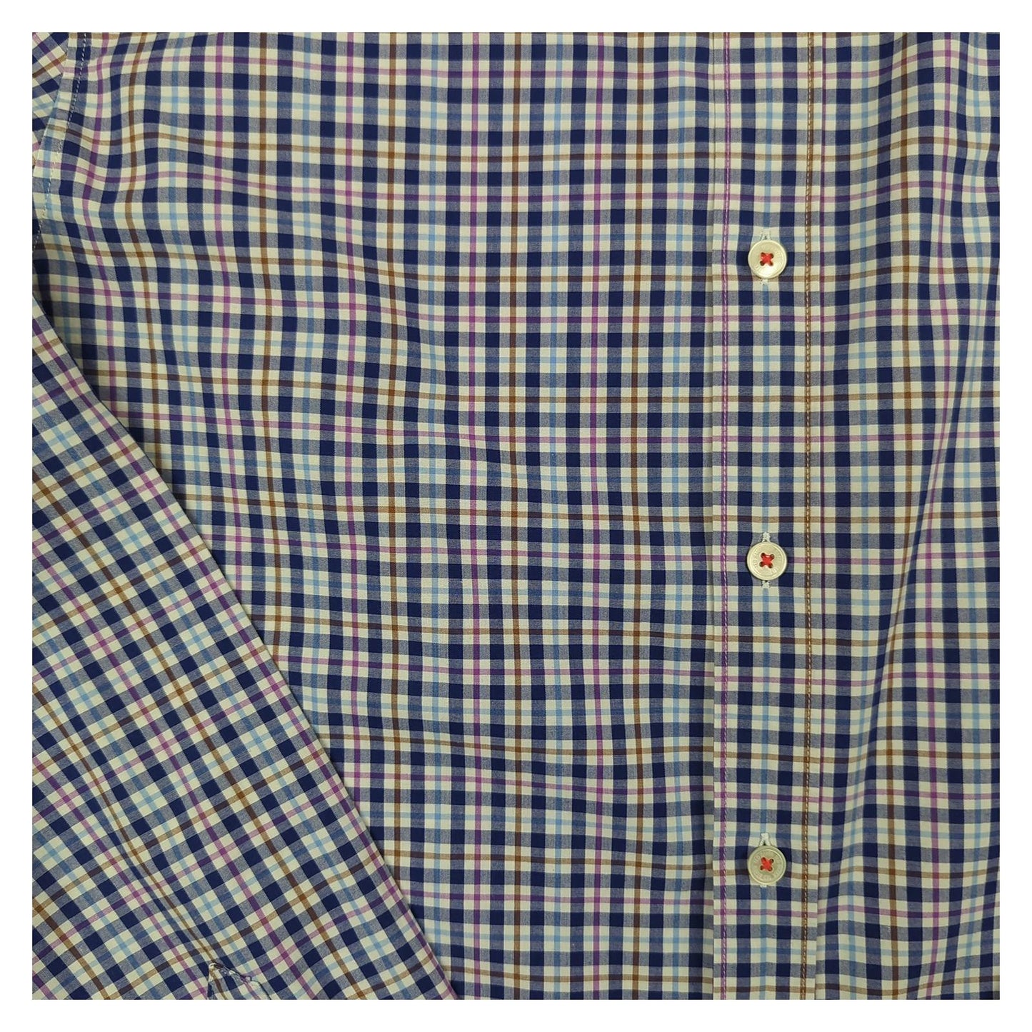 Ted Baker TED BAKER Mens Shirt Large Size 4 Check Pattern Long Sleeve Cotton Casual Top shirt RewearableUK