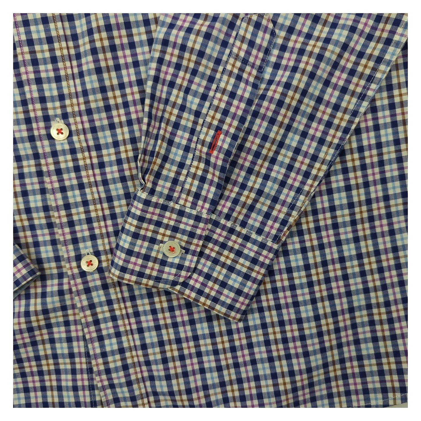 Ted Baker TED BAKER Mens Shirt Large Size 4 Check Pattern Long Sleeve Cotton Casual Top shirt RewearableUK