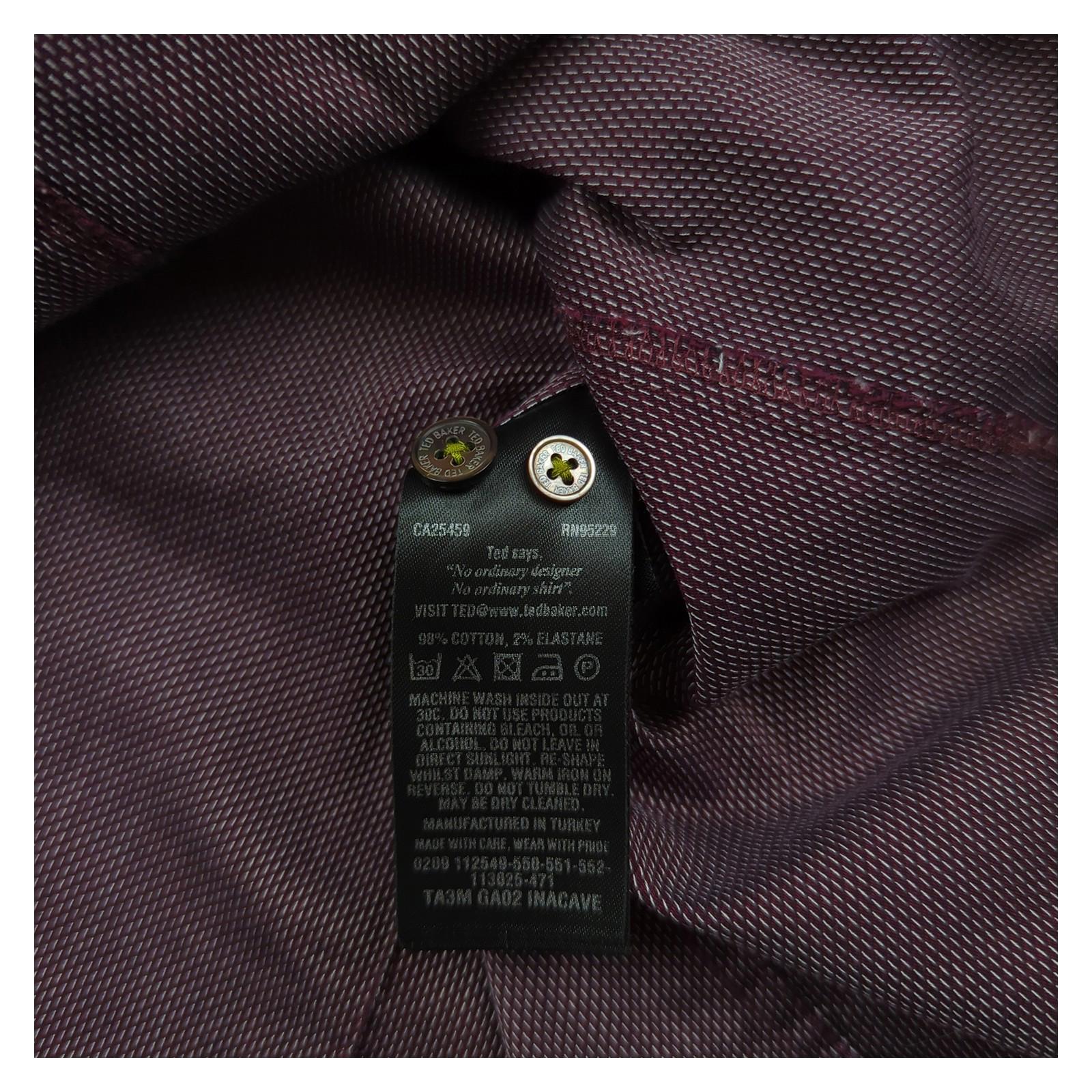 Ted Baker Ted Baker Mens Shirt Large Size 4 Red Long Sleeve Cotton Button Up Smart Casual shirt RewearableUK