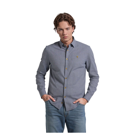 Ted Baker Ted Baker Mens Shirt Medium Size 3 Blue Geometric Print Long Sleeve Cotton Casua shirt RewearableUK