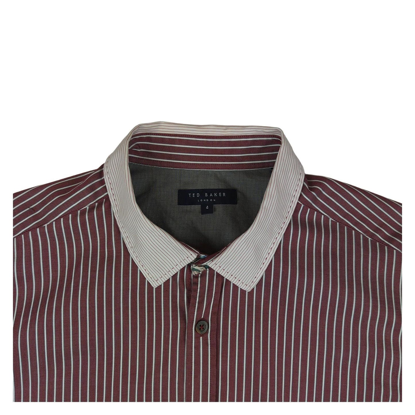 Ted Baker Ted Baker Mens Shirt Size 4 Large Violet Striped Long Sleeve Cotton Regular Fit shirt RewearableUK