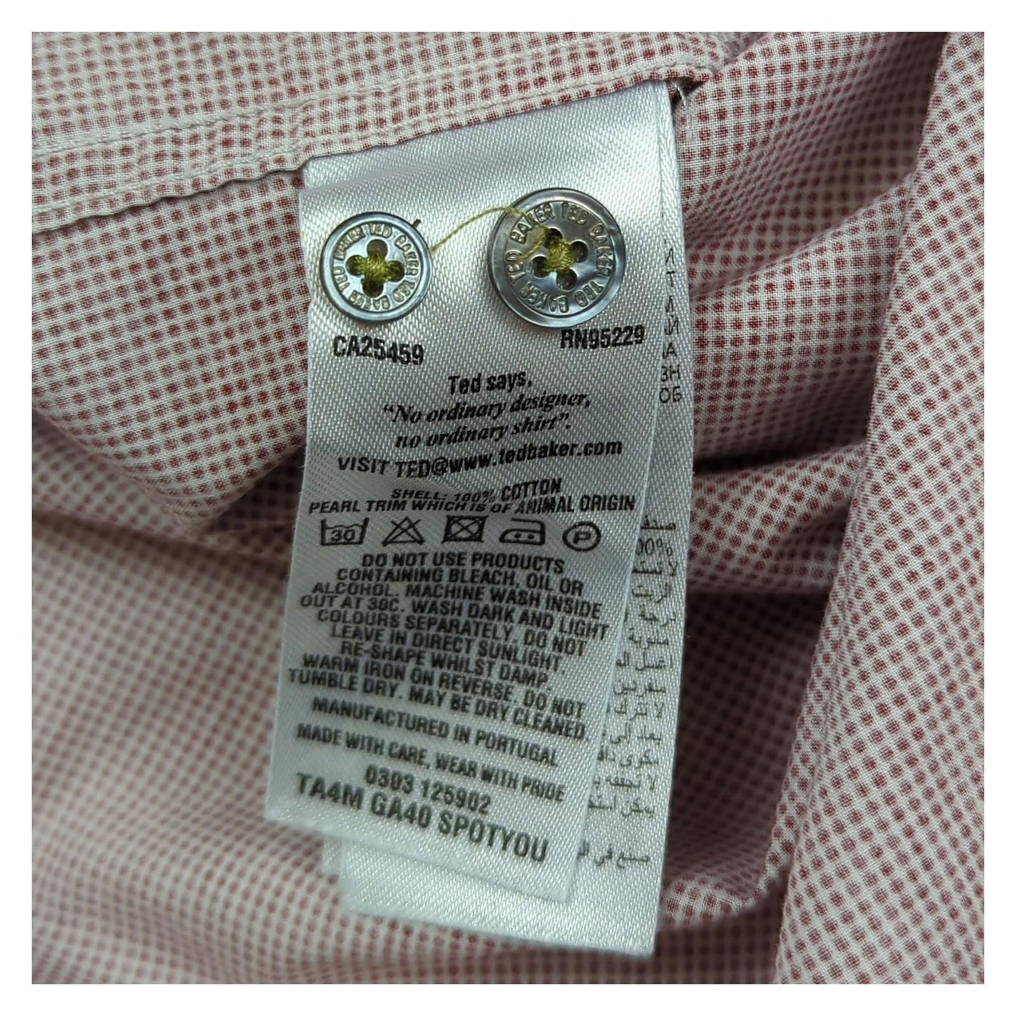 Ted Baker Ted Baker Mens Shirt Size M 3 Red Check Long Sleeve Cotton Regular Fit shirt RewearableUK
