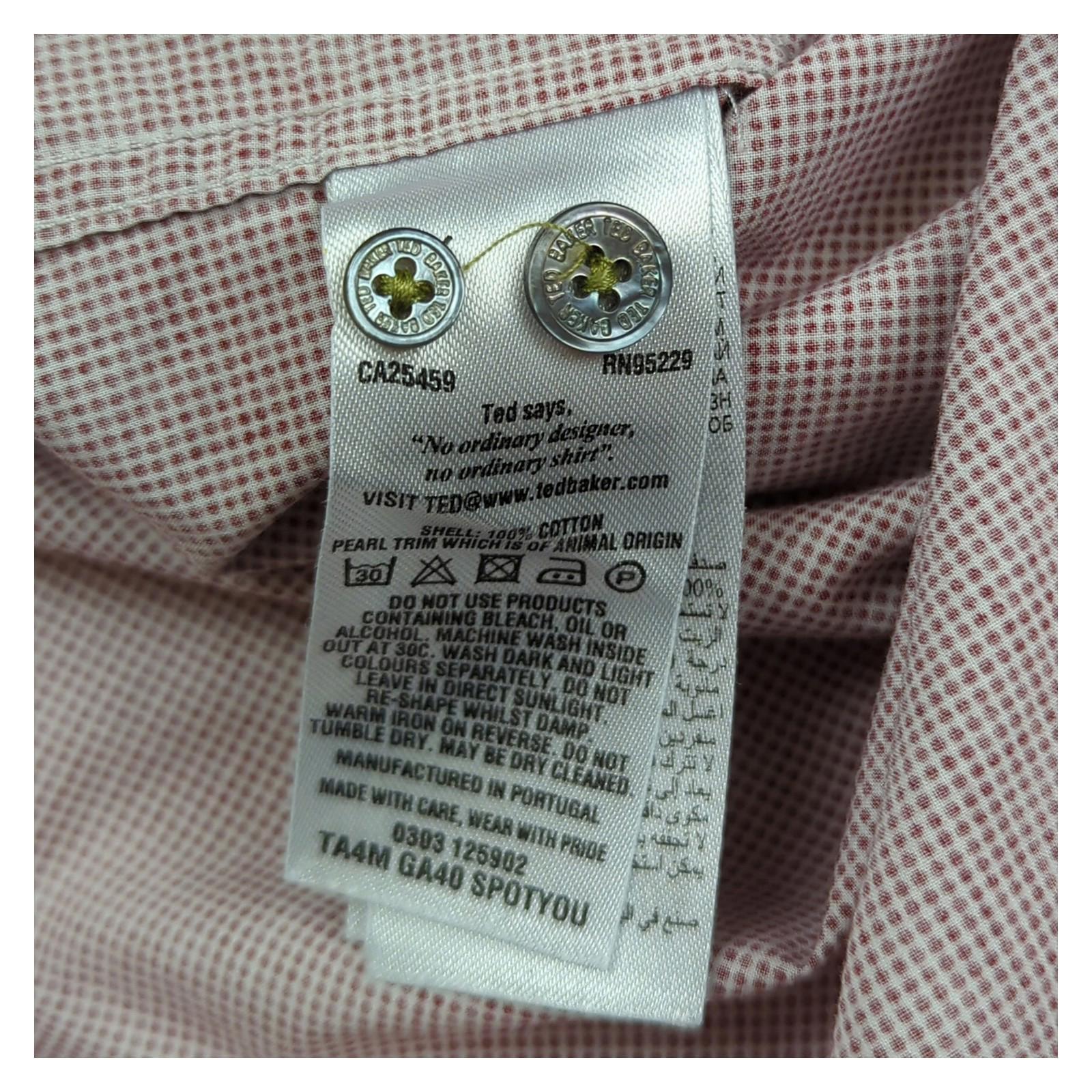 Ted Baker Ted Baker Mens Shirt Size M 3 Red Check Long Sleeve Cotton Regular Fit shirt RewearableUK