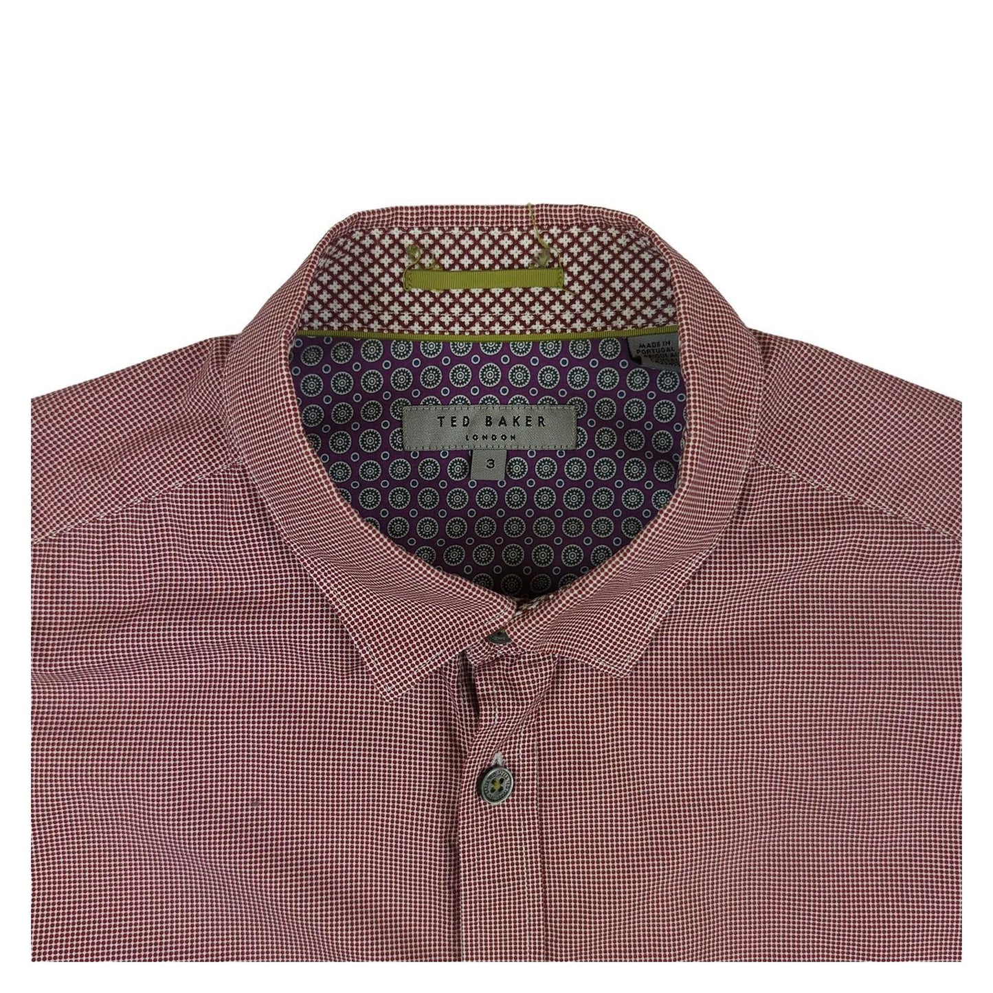 Ted Baker Ted Baker Mens Shirt Size M 3 Red Check Long Sleeve Cotton Regular Fit shirt RewearableUK