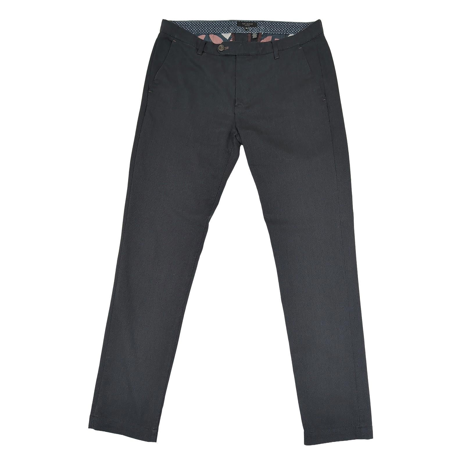 ted baker mens size 34 l dark blue textured slim fit chinos trousers pants by Baker – | RewearableUK