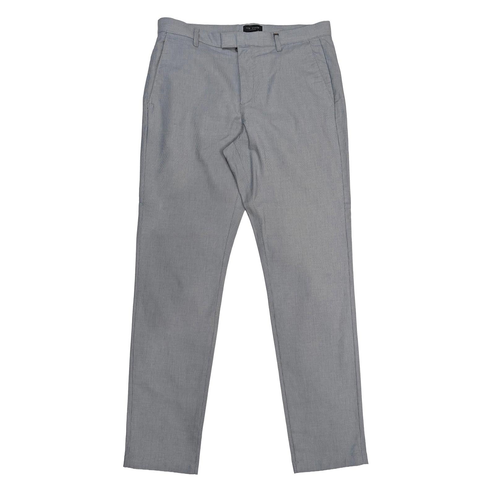 ted baker mens smart tailored trousers size 32 r light blue micro check by Baker – | RewearableUK