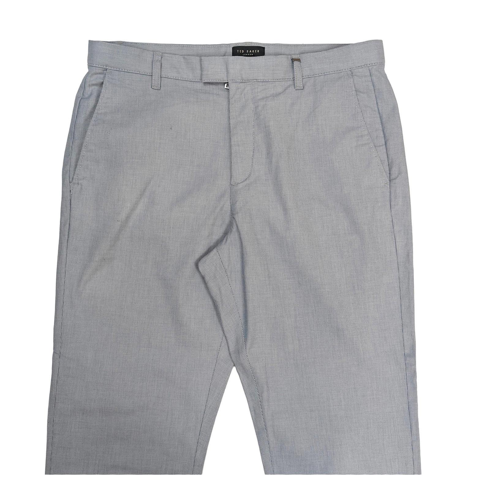 ted baker mens smart tailored trousers size 32 r light blue micro check by Baker – | RewearableUK