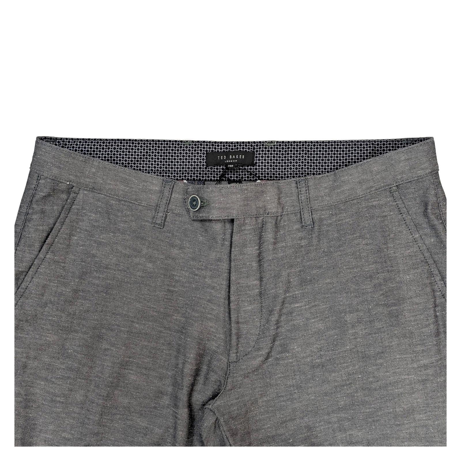 ted baker mens tailored smart trousers size 34 r grey textured casual pants by Baker – | RewearableUK