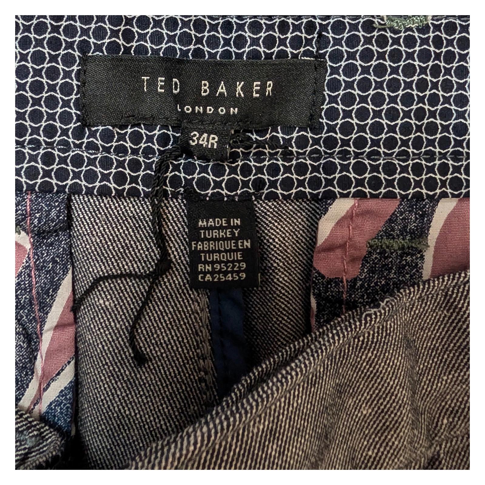ted baker mens tailored smart trousers size 34 r grey textured casual pants by Baker – | RewearableUK