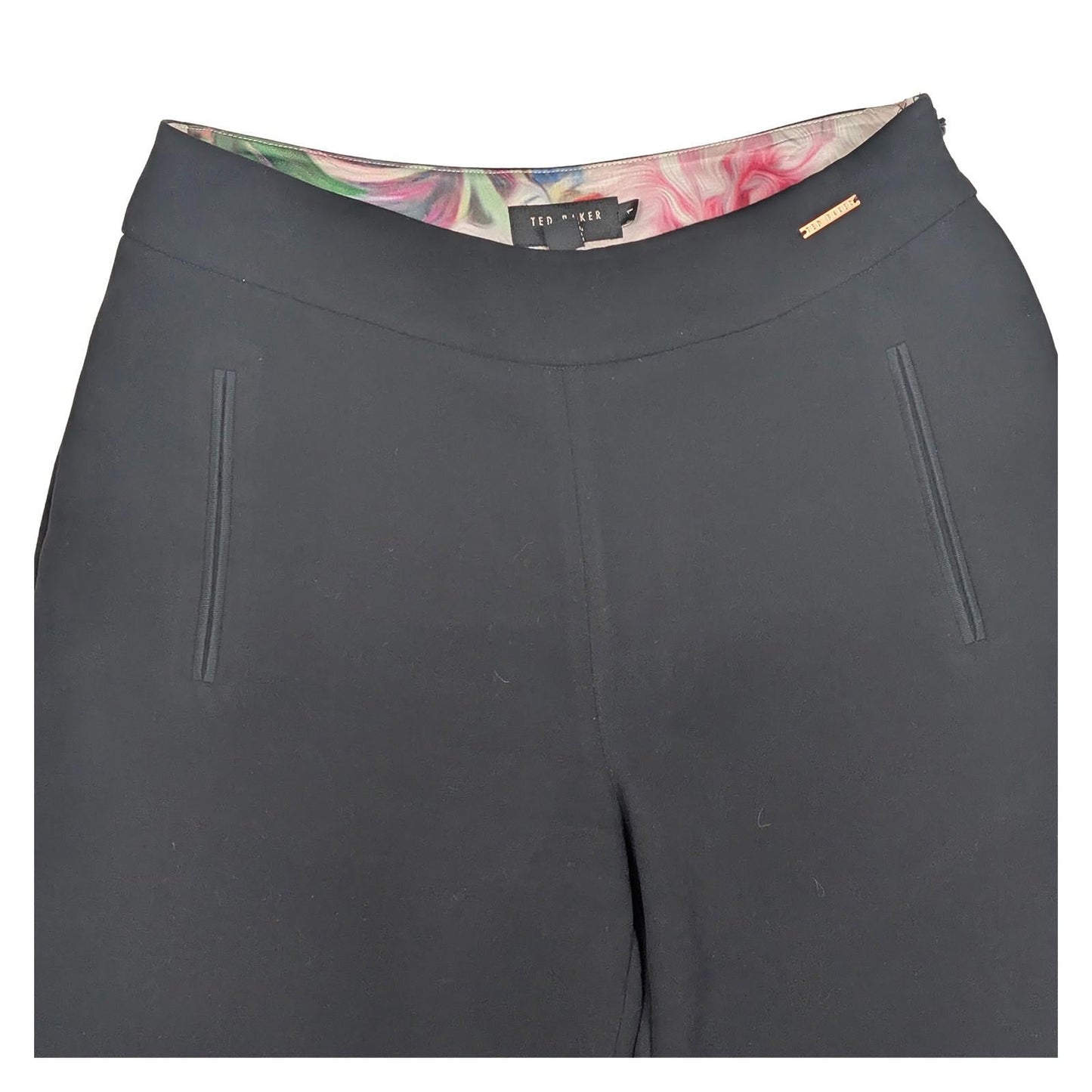 Ted Baker Milee Black Culottes Trousers Size 1 (UK 8) Wide Leg Cropped High Wais by Ted Baker – | RewearableUK