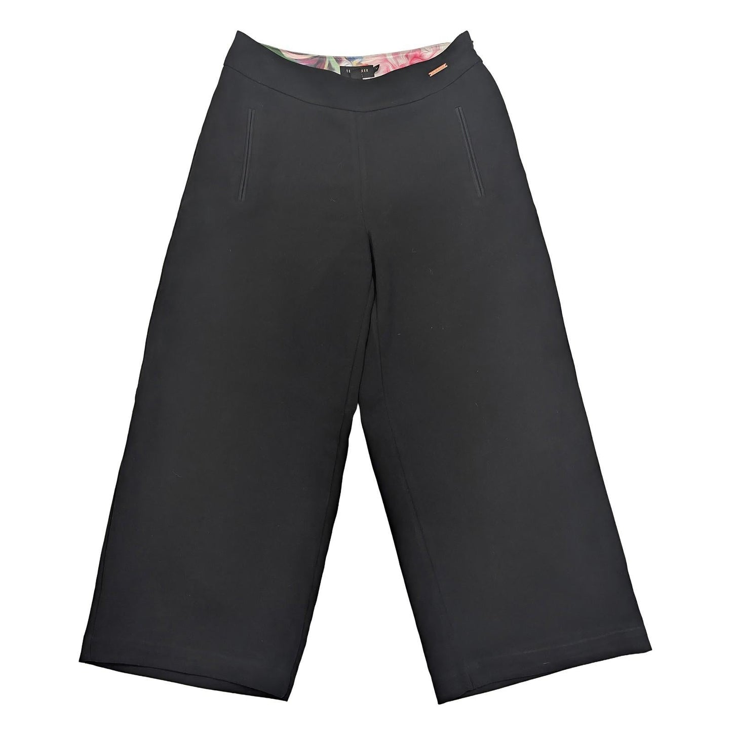 Ted Baker Milee Black Culottes Trousers Size 1 (UK 8) Wide Leg Cropped High Wais by Ted Baker – | RewearableUK