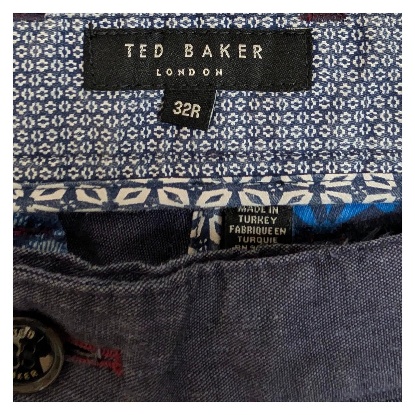 Ted Baker Navy Linen Blend Trousers Men's Size 32R Regular Smart Casual Summer by Baker – | RewearableUK