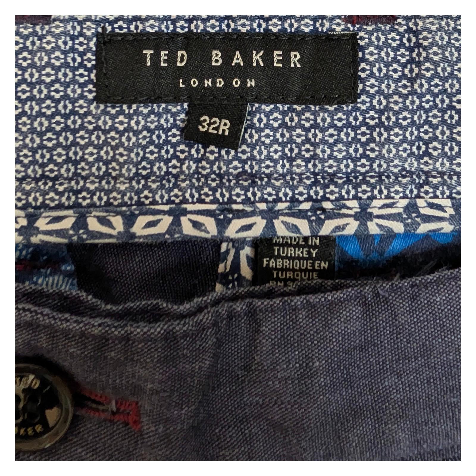 Ted Baker Navy Linen Blend Trousers Men's Size 32R Regular Smart Casual Summer by Baker – | RewearableUK