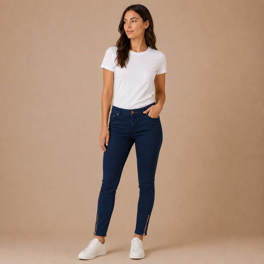 Ted Baker Navy Skinny Jeans Size 28 Zip Ankle Stretch Denim by Ted Baker – | RewearableUK