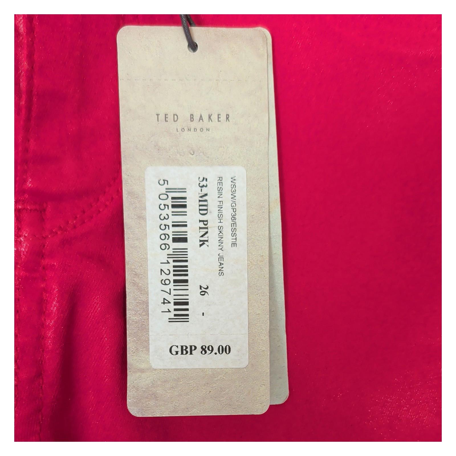 Ted Baker NWT Womens W26 Mid Pink Esstie Resin Finish Skinny Jeans Ankle Zip by Ted Baker – | RewearableUK