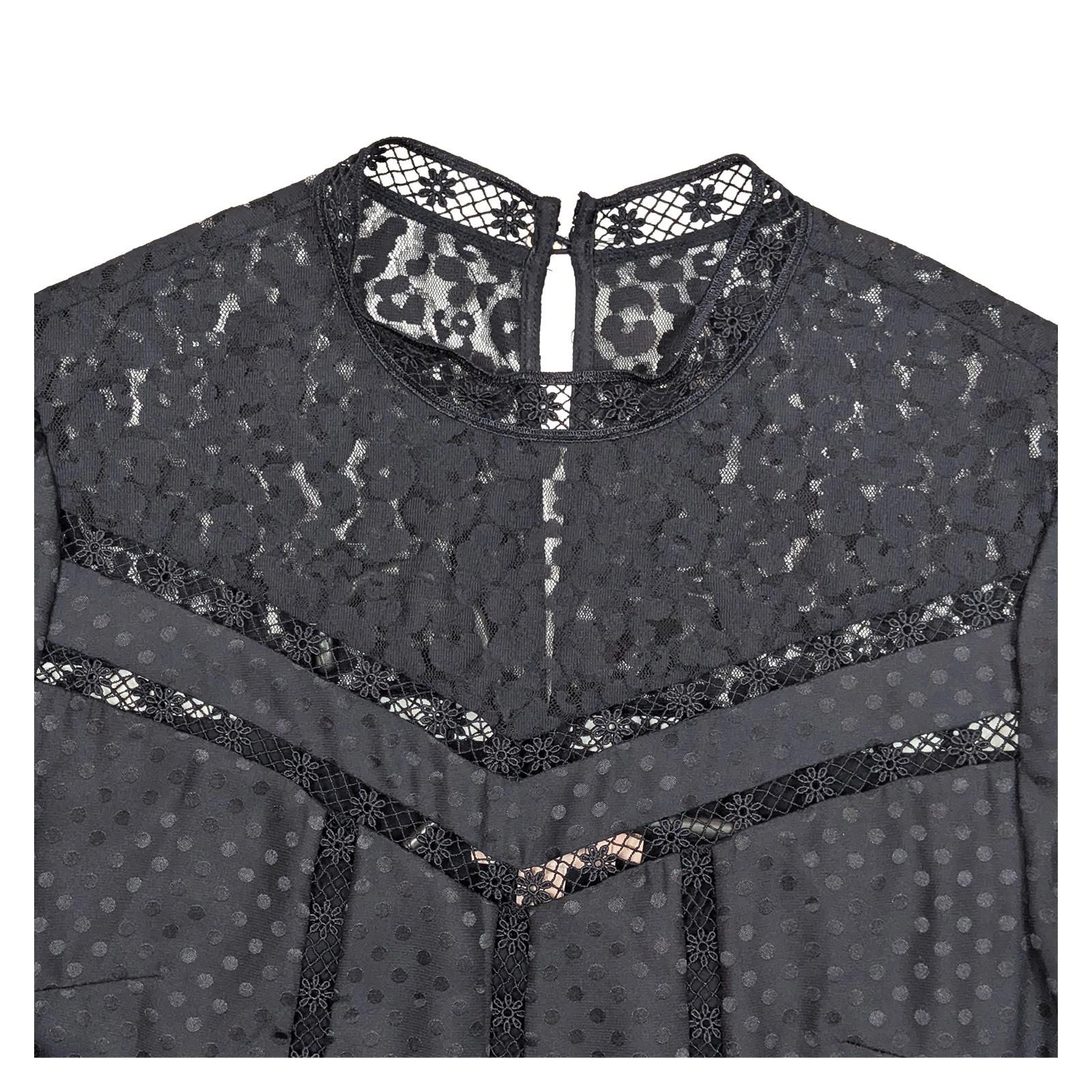 Ted Baker Shilli Top Size 1 UK 8 Black Polka Dot Lace Pleated Peplum Blouse by Ted Baker – | RewearableUK