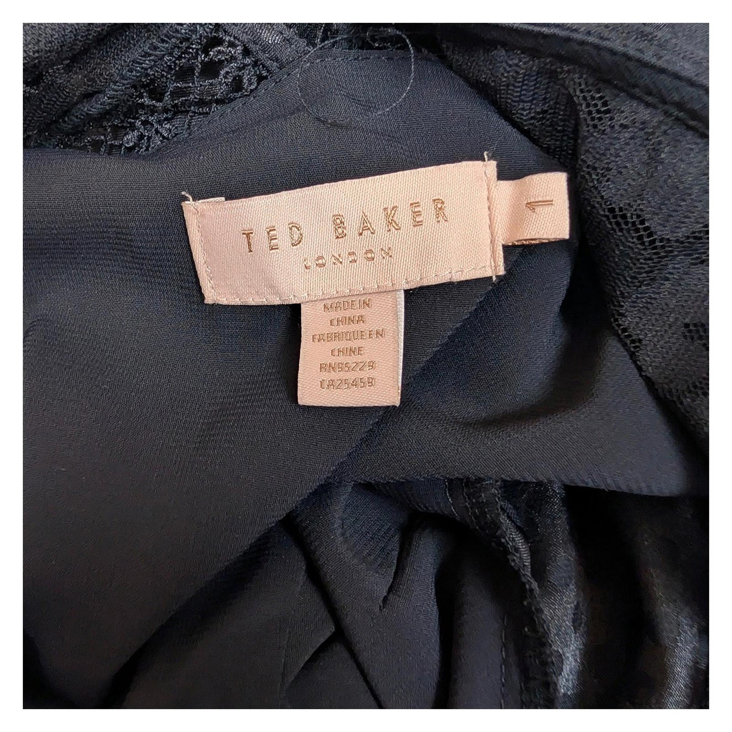 Ted Baker Shilli Top Size 1 UK 8 Black Polka Dot Lace Pleated Peplum Blouse by Ted Baker – | RewearableUK