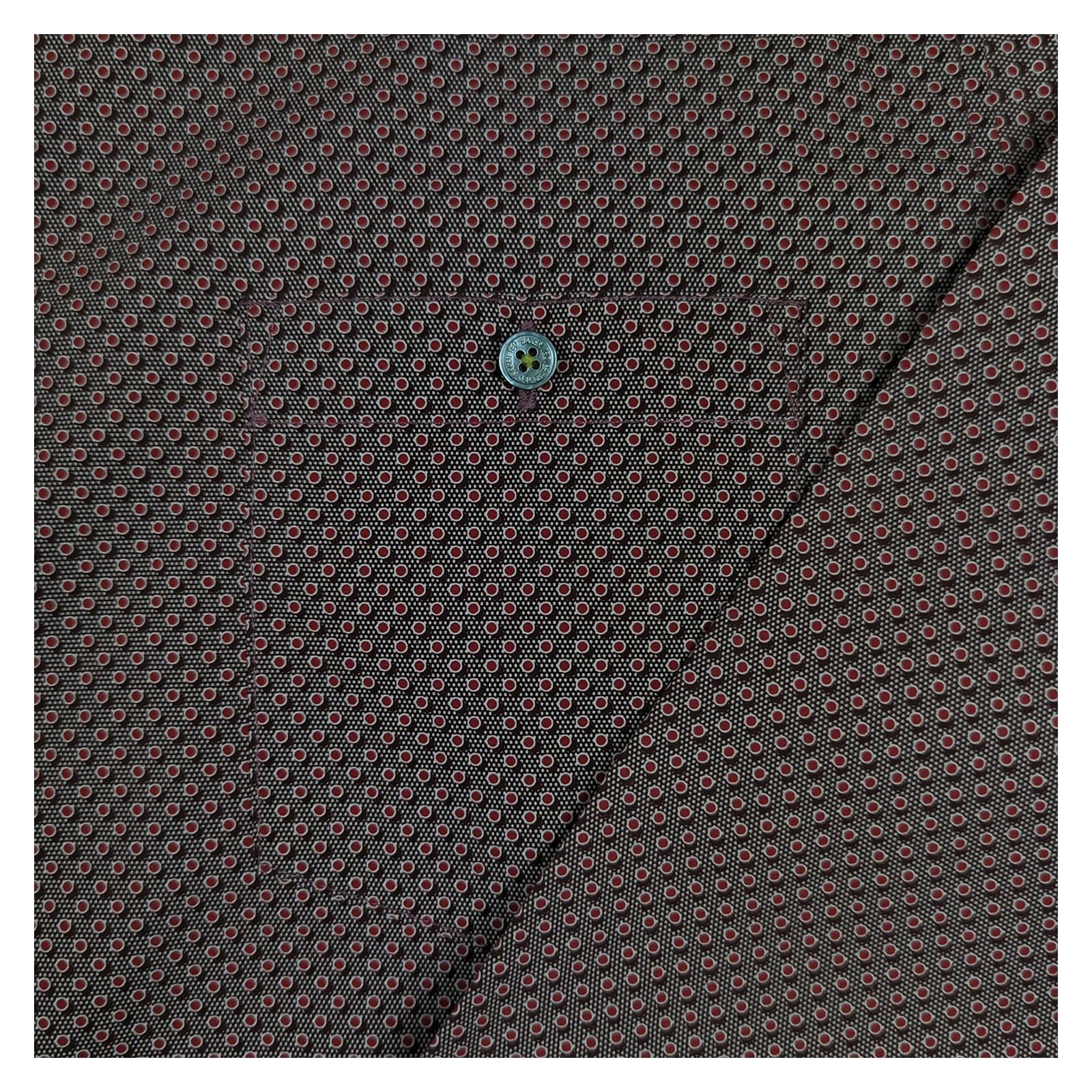 Ted Baker Ted Baker Shirt Mens XL 5 Red Geometric Print Long Sleeve Cotton Smart Casual shirt RewearableUK