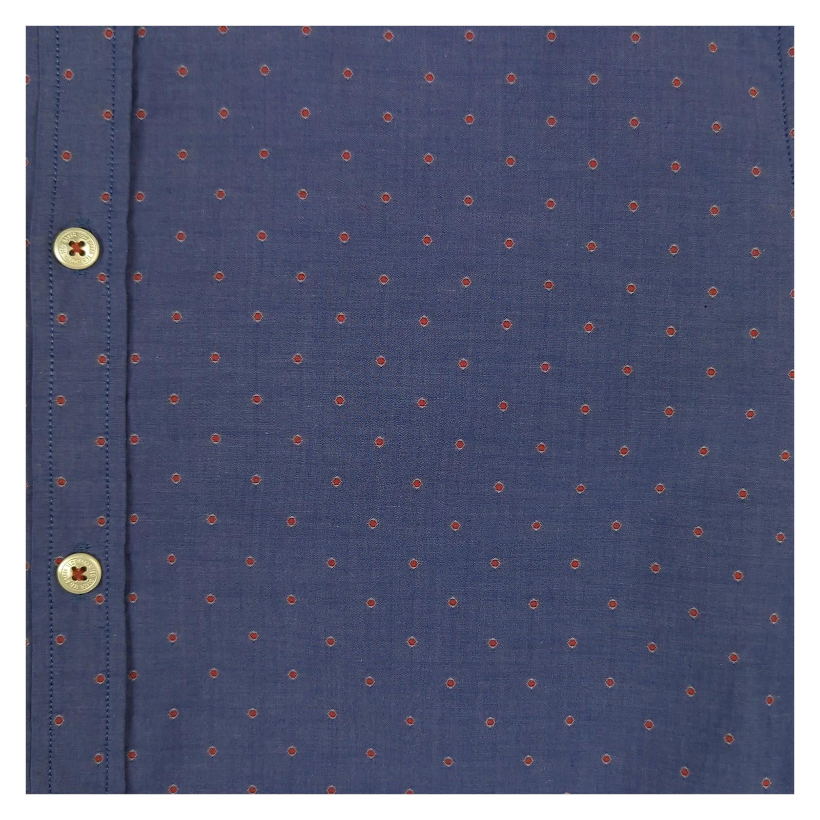 Ted Baker Ted Baker Shirt Size 3 Medium Men’s Blue Geometric Cotton Short Sleeve Casual Smart Top shirt RewearableUK