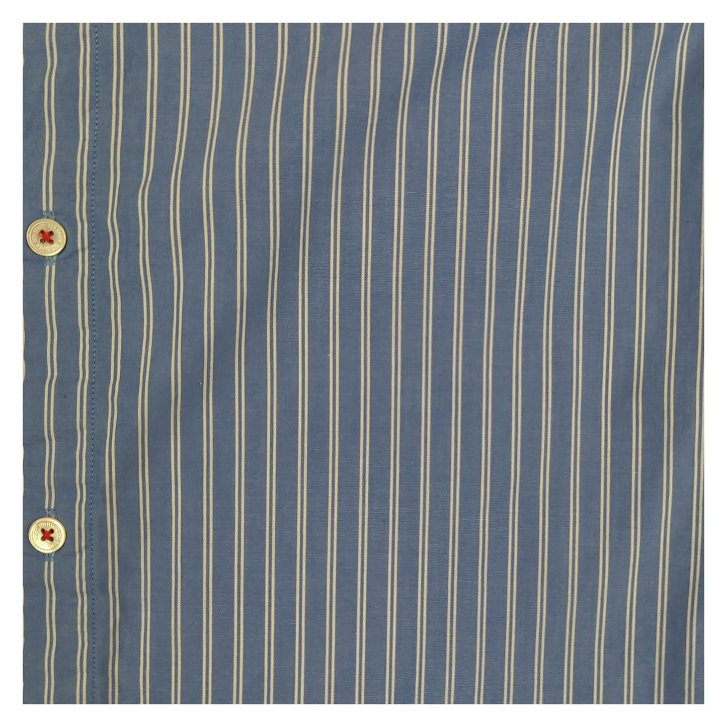 Ted Baker Ted Baker Size 4 Large Blue Striped Short Sleeve Cotton Shirt Men's shirt RewearableUK