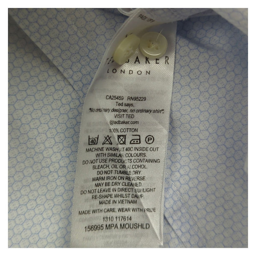 Ted Baker Slim Fit Long Sleeve Shirt Blue | Men's 16 (M/L) by Ted Baker – shirt | RewearableUK