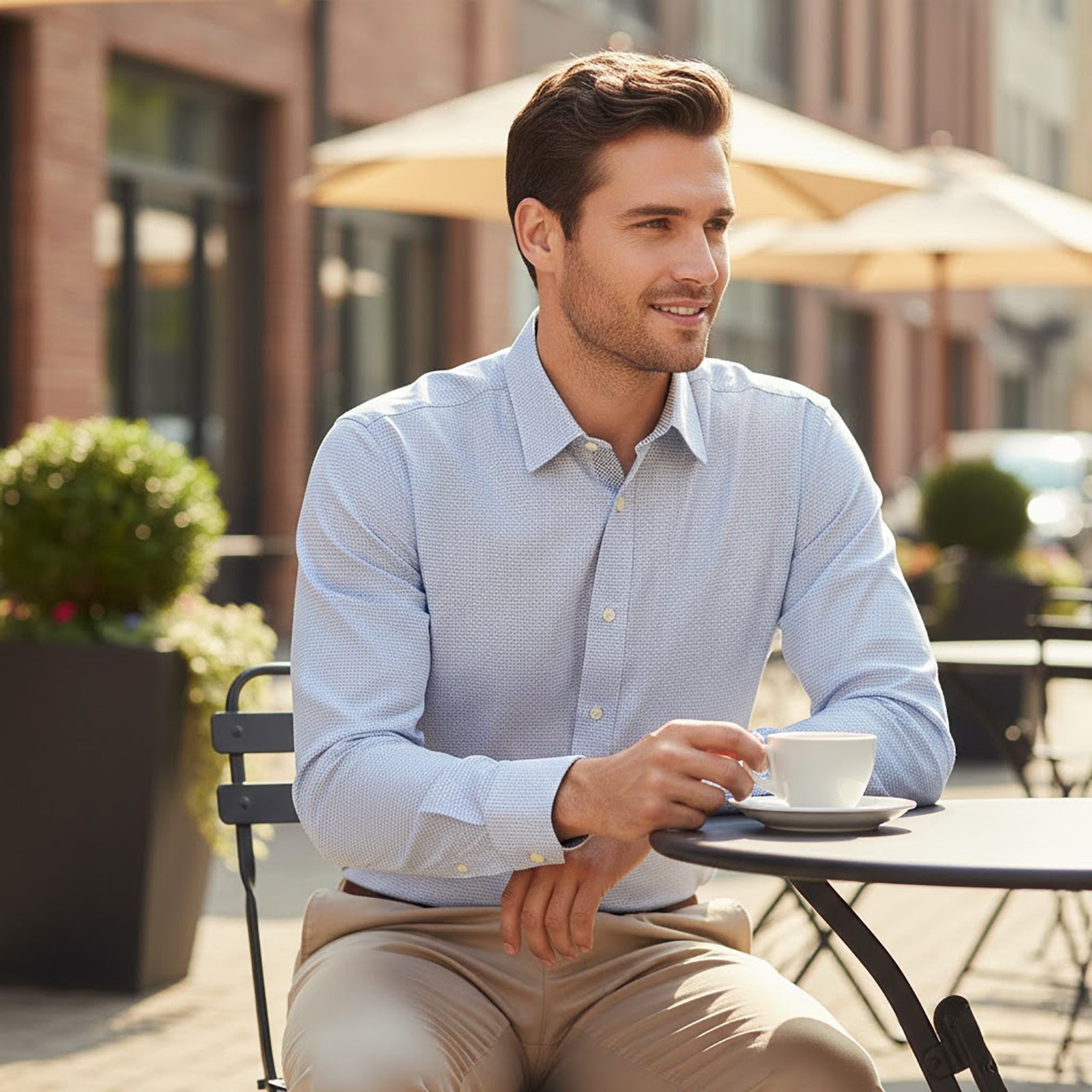 Ted Baker Slim Fit Long Sleeve Shirt Blue | Men's 16 (M/L) by Ted Baker – shirt | RewearableUK