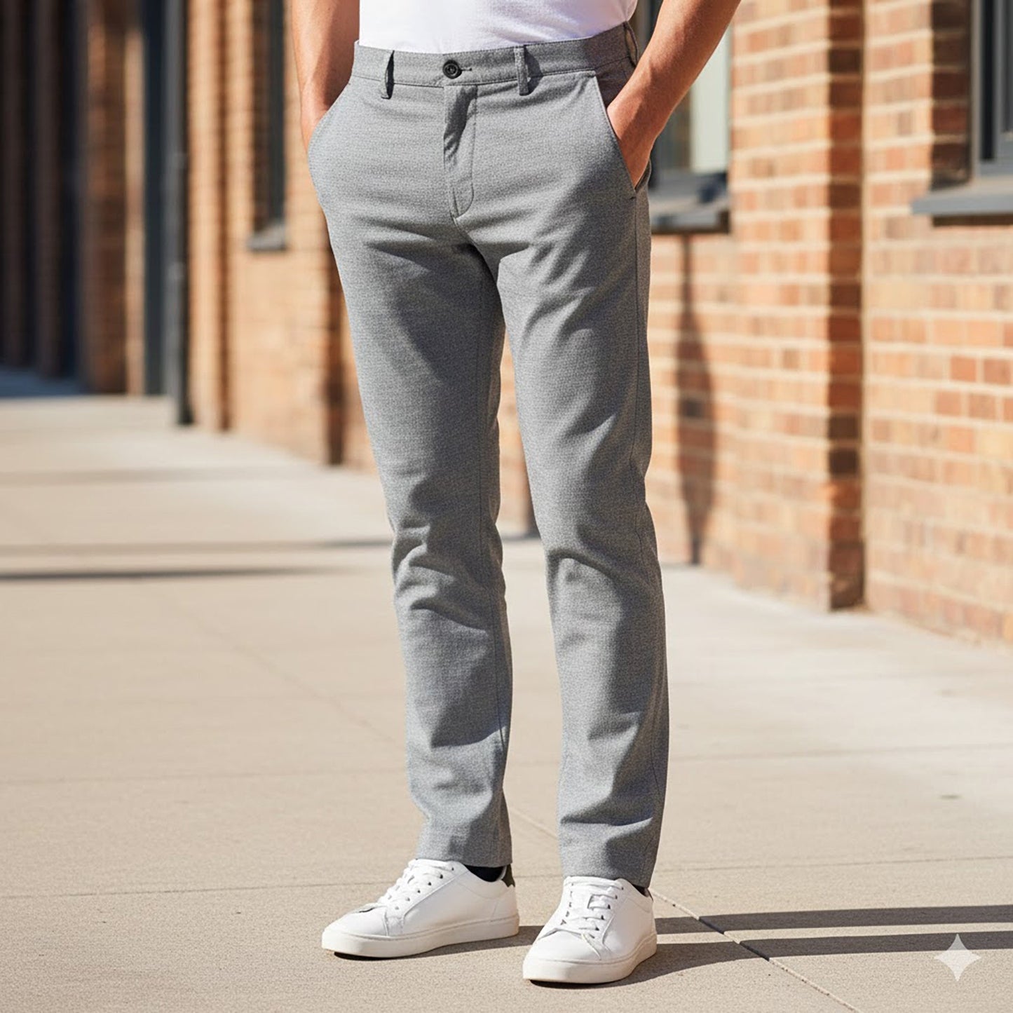 Ted Baker Textured Chino Trousers Grey | Men's 34R by Baker – trousers | RewearableUK