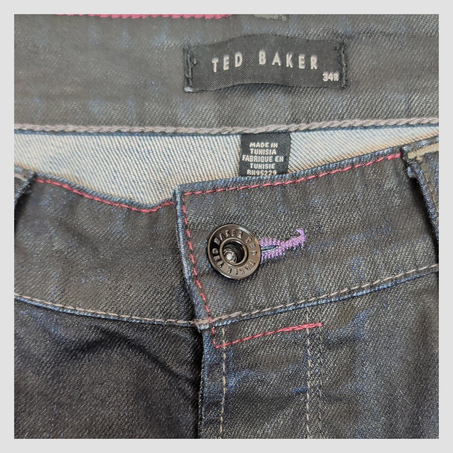 Ted Baker Tinned Sardines Mens Jeans Size 34 R Dark Indigo Blue Denim Pants by Ted Baker – | RewearableUK