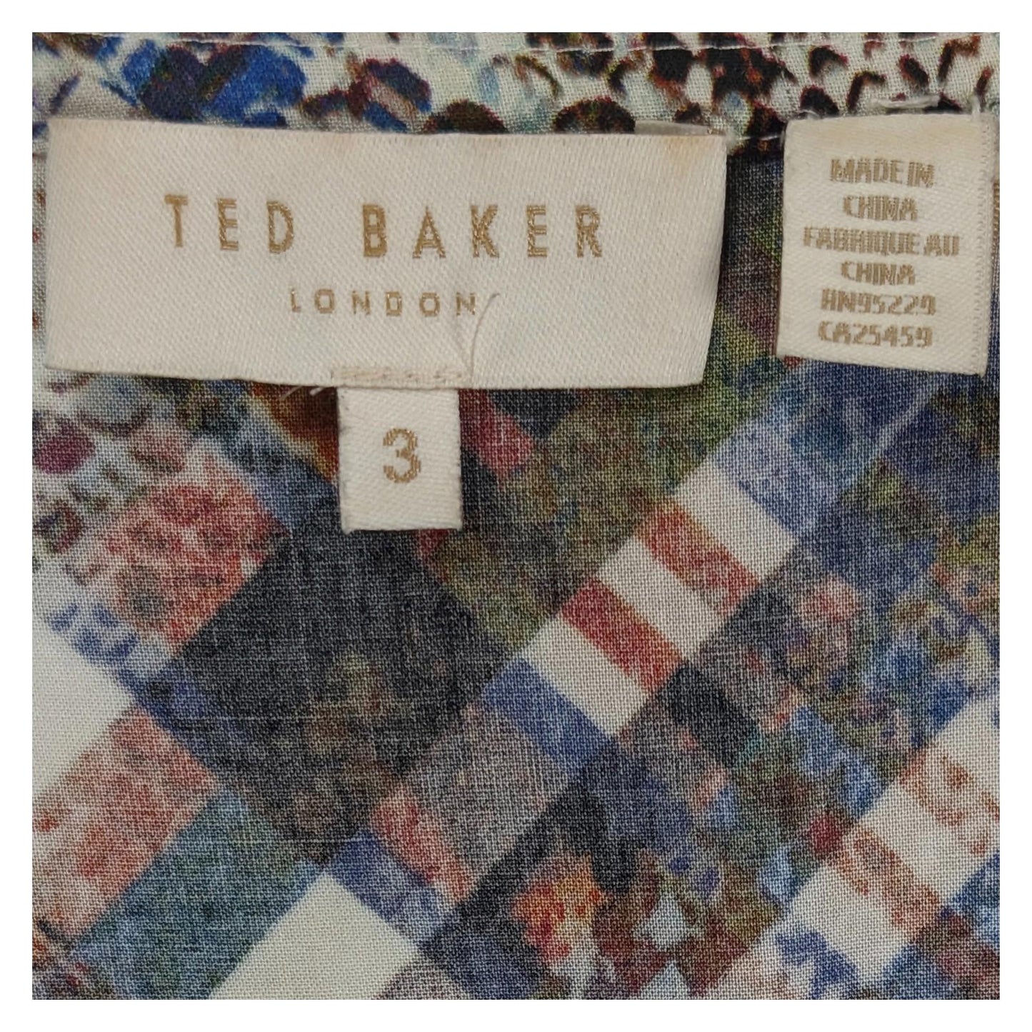 Ted Baker Top Size 3 UK 12 Lyzaa Snake Plaid Check Wrap Front Long Sleeve Blouse by Ted Baker – | RewearableUK