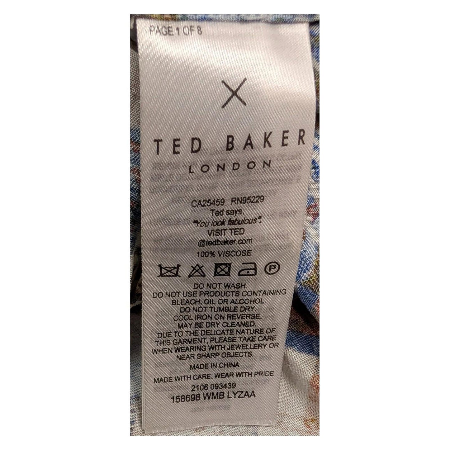 Ted Baker Top Size 3 UK 12 Lyzaa Snake Plaid Check Wrap Front Long Sleeve Blouse by Ted Baker – | RewearableUK