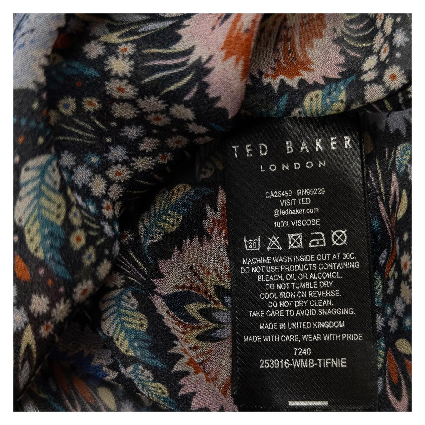 Ted Baker Woman Floral Blouse Size 3 UK 12 Tifnie Sheer Ruffle Made Britain by Ted Baker – | RewearableUK