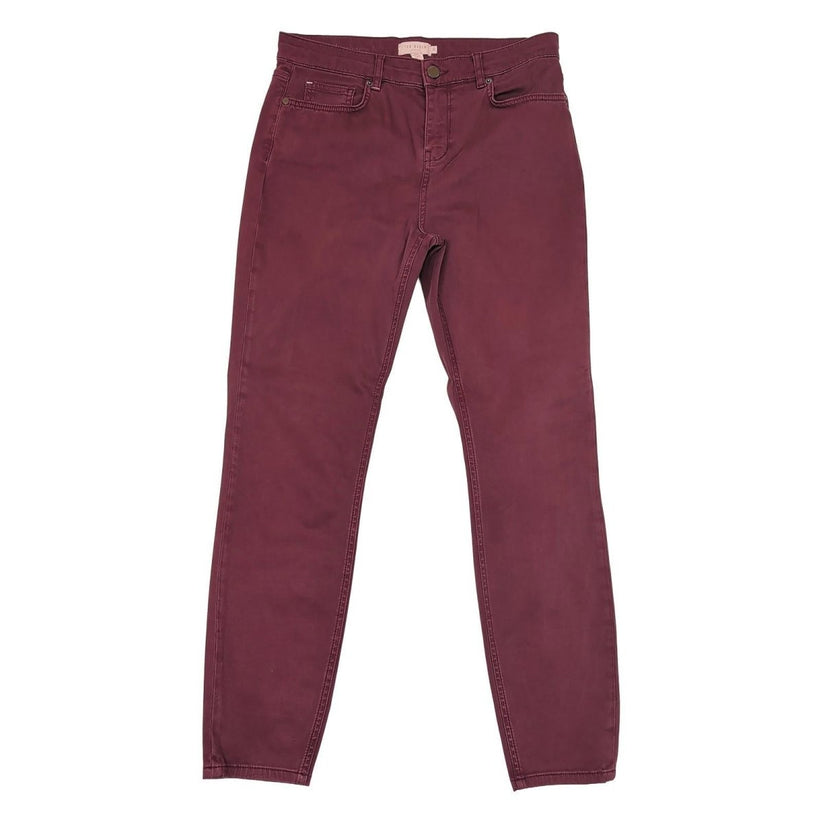 Ted Baker Women Size 30 Burgundy Skinny Stretch Cotton Trousers Jeans Pants by Ted Baker – | RewearableUK