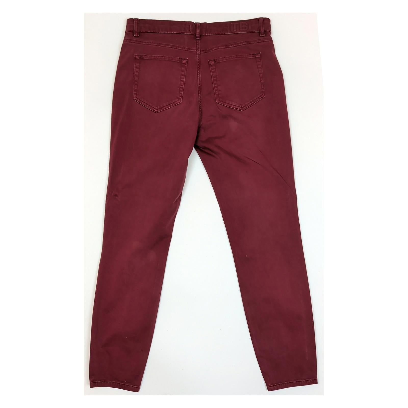 Ted Baker Women Size 30 Burgundy Skinny Stretch Cotton Trousers Jeans Pants by Ted Baker – | RewearableUK