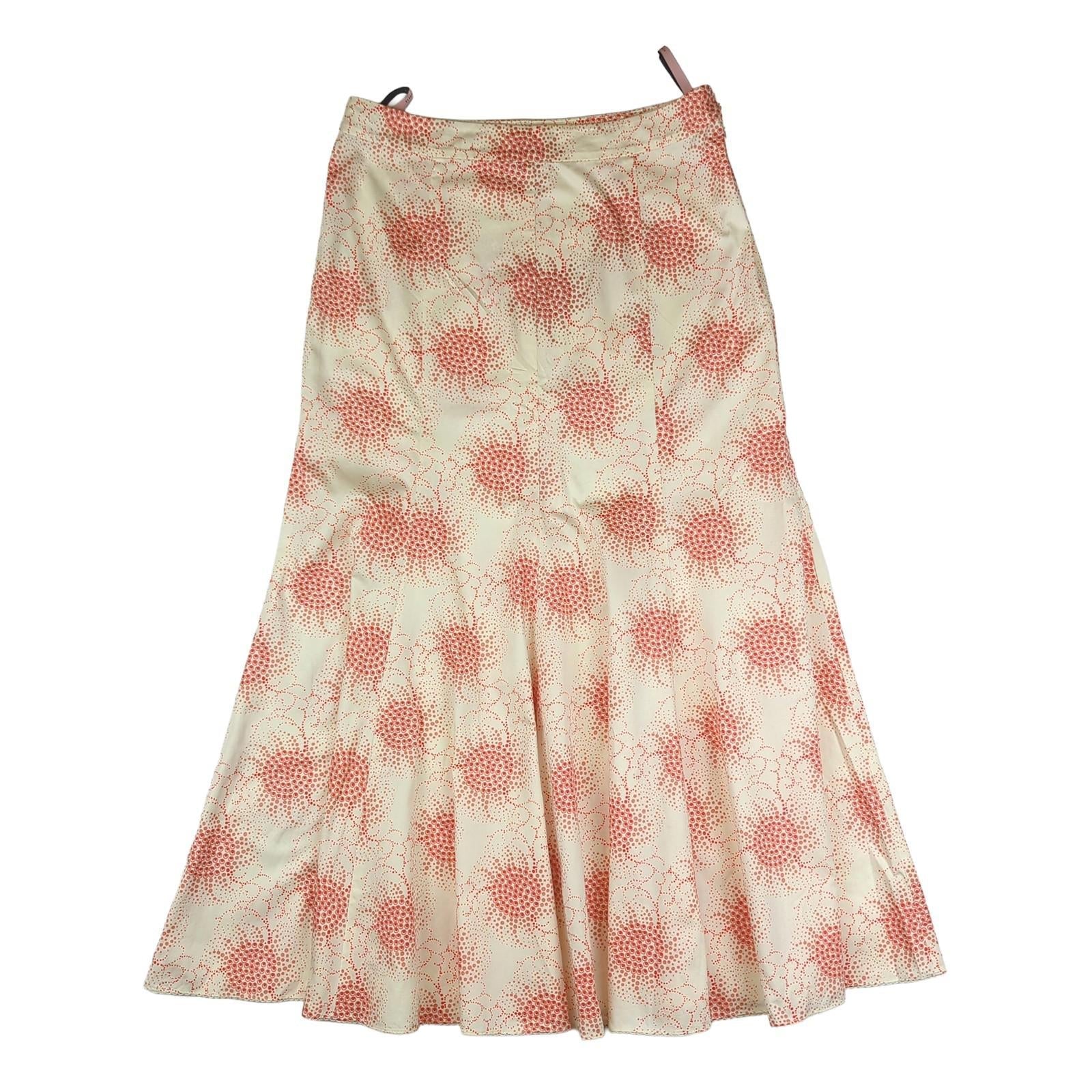 Ted Baker Ted Baker Womens Flare Skirt UK 10 Pink Geometric Pattern Long Cotton Used DRESSING RewearableUK