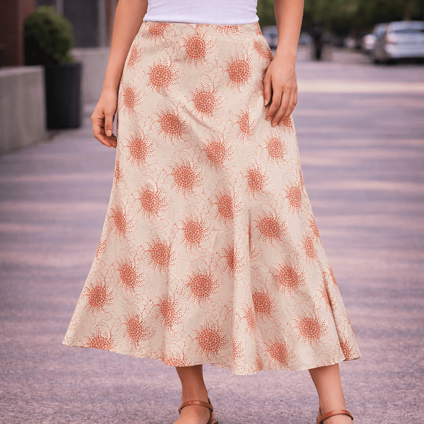 Ted Baker Womens Flare Skirt UK 10 Pink Geometric Pattern Long Cotton Used by Ted Baker – DRESSING | RewearableUK