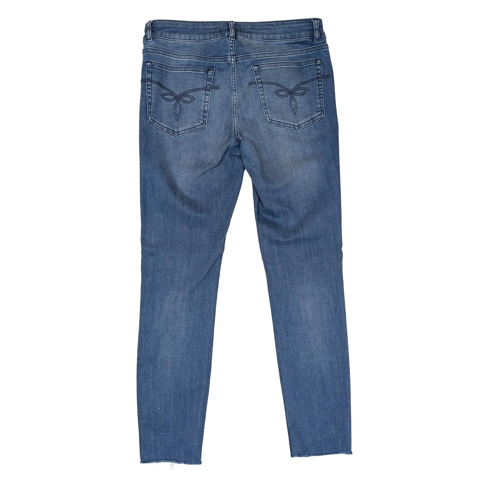 ted baker womens medium blue stretch denim skinny jeans raw hem size 30 by Ted Baker – | RewearableUK