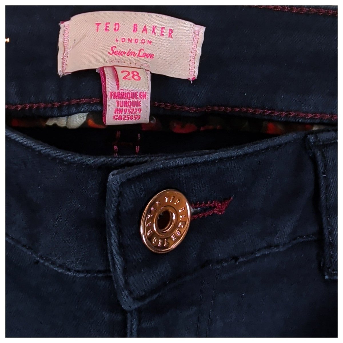 Ted Baker Women's Navy Skinny Jeans Size 28 Zip Ankle Stretch Denim by Ted Baker – | RewearableUK