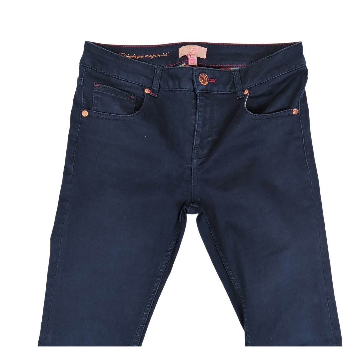 Ted Baker Women's Navy Skinny Jeans Size 28 Zip Ankle Stretch Denim by Ted Baker – | RewearableUK