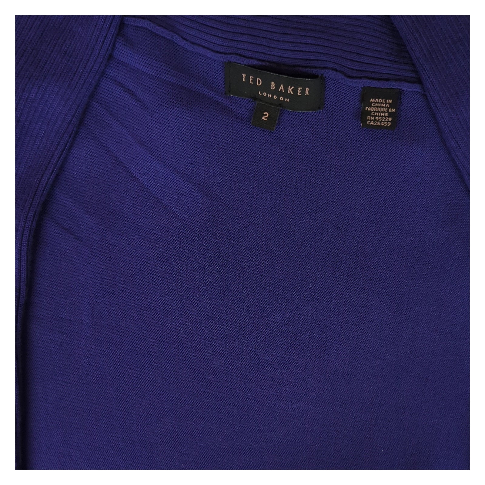 ted baker womens rich purple viscose waterfall draped knit cardigan top s by Ted Baker – blouse | RewearableUK
