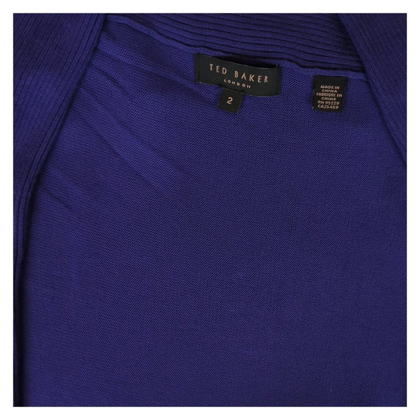 ted baker womens rich purple viscose waterfall draped knit cardigan top s by Ted Baker – blouse | RewearableUK
