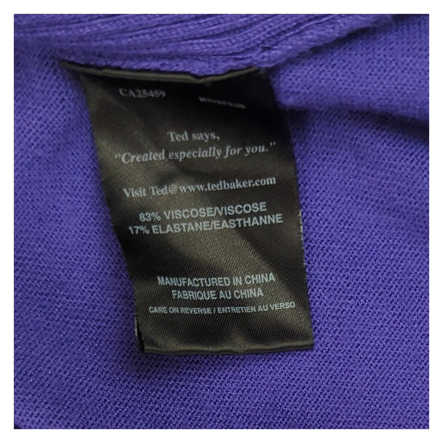 ted baker womens rich purple viscose waterfall draped knit cardigan top s by Ted Baker – blouse | RewearableUK