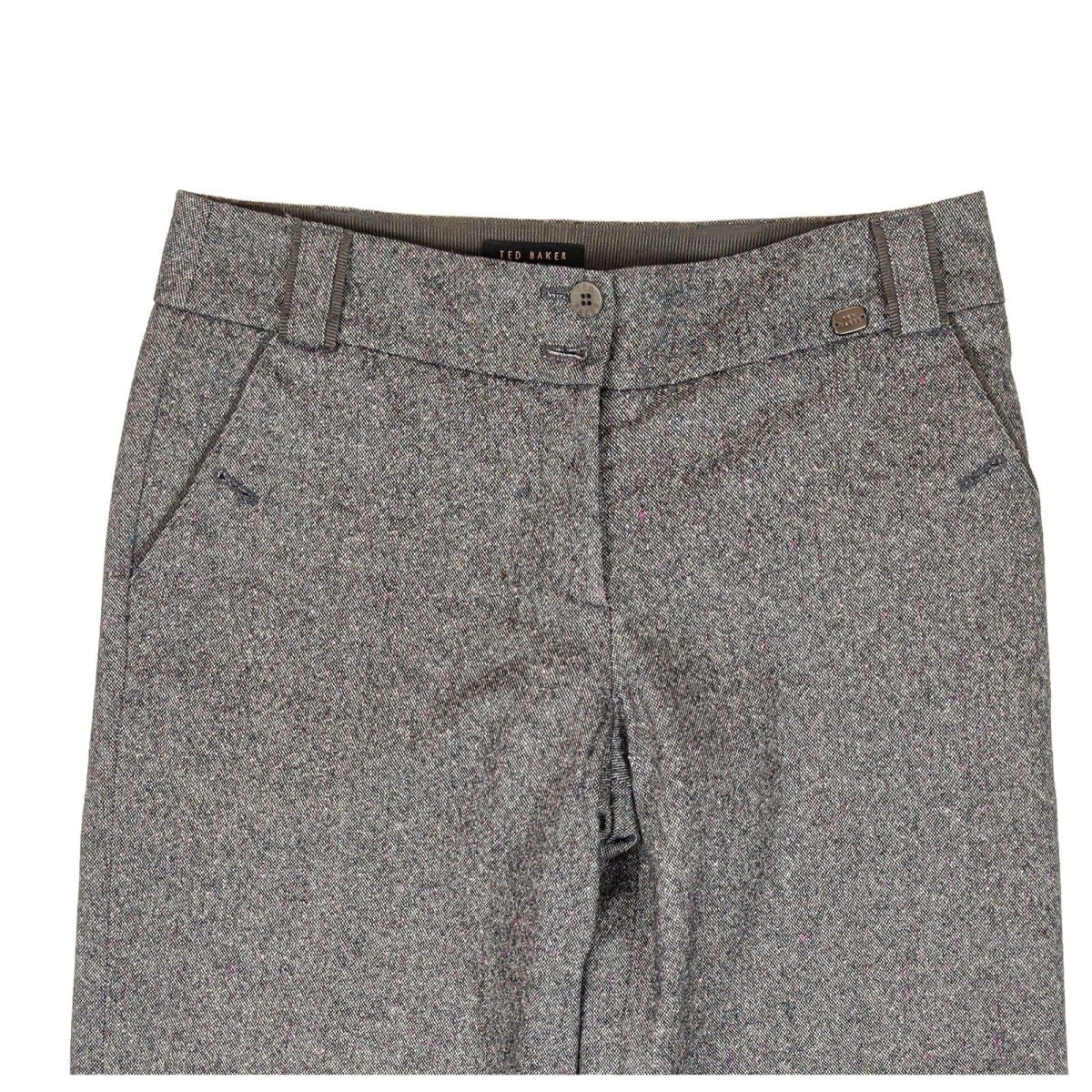 Ted Baker Women's Trousers Size 1 Grey Wide Leg Wool Blend Smart Pants – product photo 3 | RewearableUK