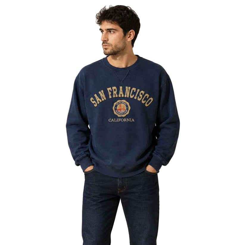 TEEMAX San Francisco Embroidered Sweatshirt XXL Navy – Sweater & Hoodie product photo 1 | RewearableUK
