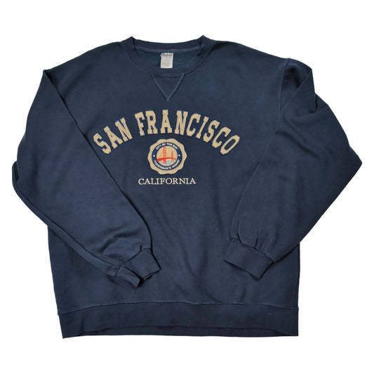 TEEMAX San Francisco Embroidered Sweatshirt XXL Navy – Sweater & Hoodie product photo 2 | RewearableUK