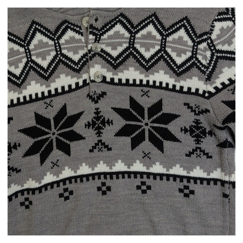 The Christmas Shop Christmas Jumper XS Grey Fair Isle Shawl Collar – Christmas Jumper product photo 2 | RewearableUK